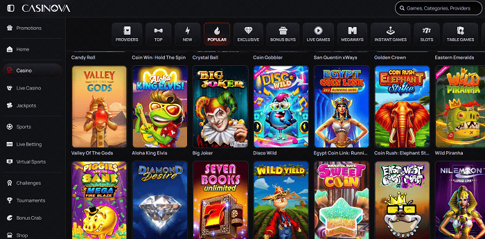 Casinova Online Casino Games 