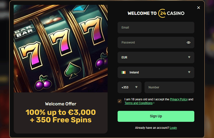 24Casino No Deposit Bonus 