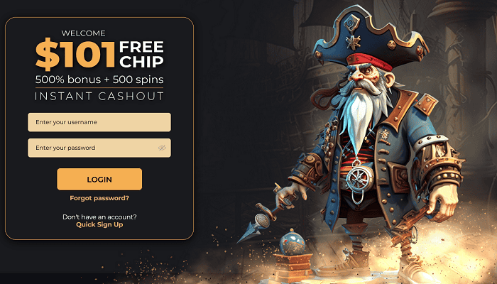 Pacific Spins $101 free chips and 500 free spins! 